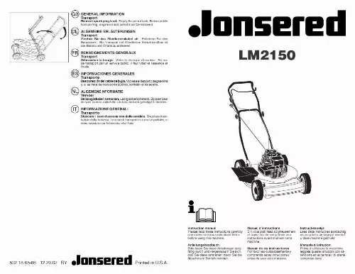 Mode d'emploi JONSERED LM 2150