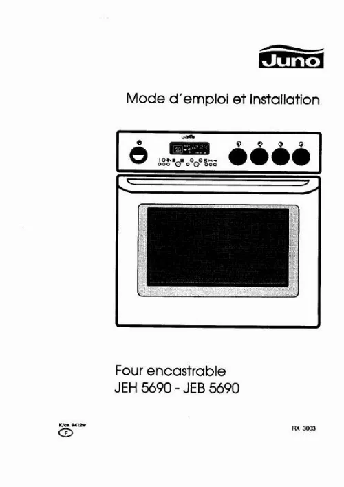 Mode d'emploi JUNO JEB5690B