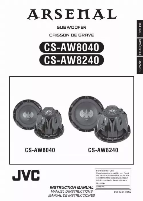 Mode d'emploi JVC CS-AW8040