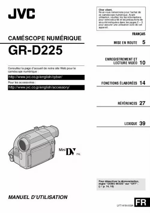 Mode d'emploi JVC GR-D225E