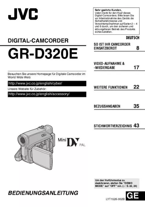 Mode d'emploi JVC GR-D320EX