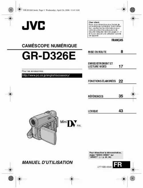 Mode d'emploi JVC GR-D326E