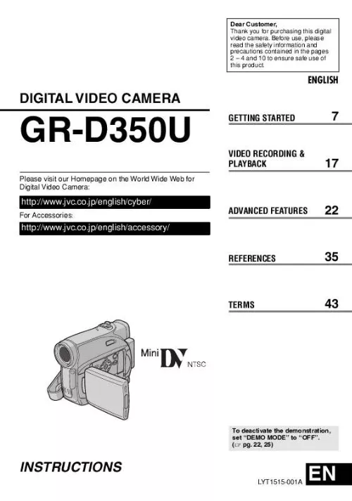 Mode d'emploi JVC GR-D350U