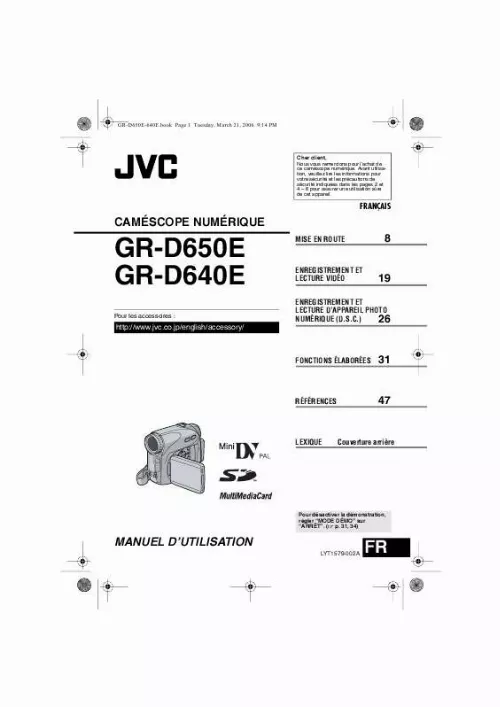 Mode d'emploi JVC GR-D640E