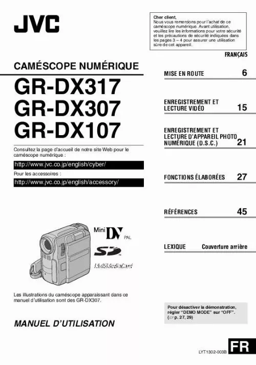 Mode d'emploi JVC GR-DX317