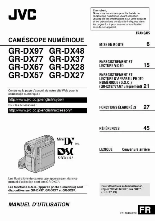 Mode d'emploi JVC GR-DX57E