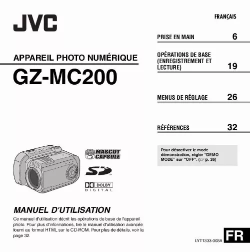 Mode d'emploi JVC GZ-MC200E