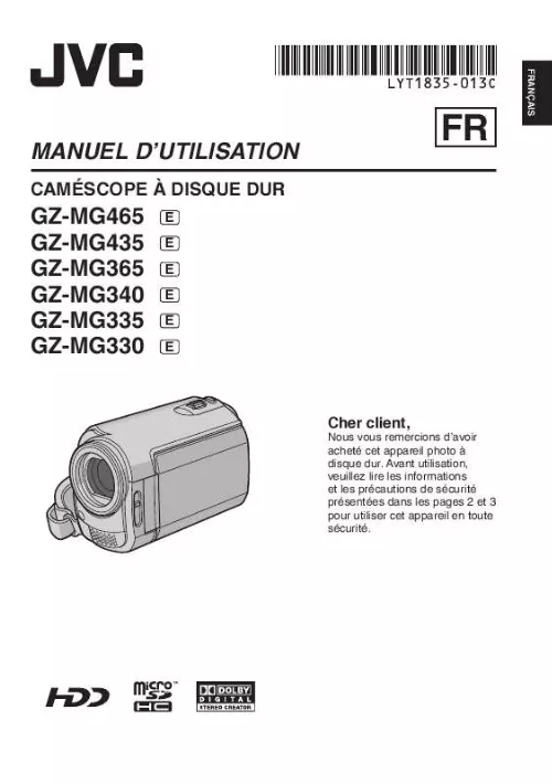 Mode d'emploi JVC GZ-MG335