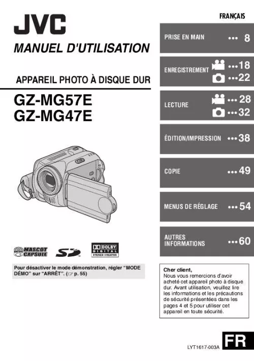 Mode d'emploi JVC GZ-MG47EX