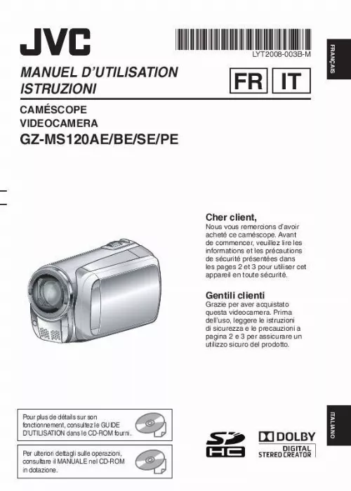 Mode d'emploi JVC GZ-MS120AE