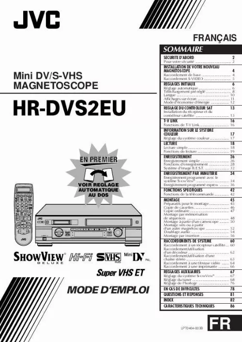 Mode d'emploi JVC HR-DVS2EU