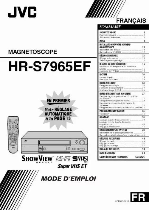 Mode d'emploi JVC HR-S7965EF