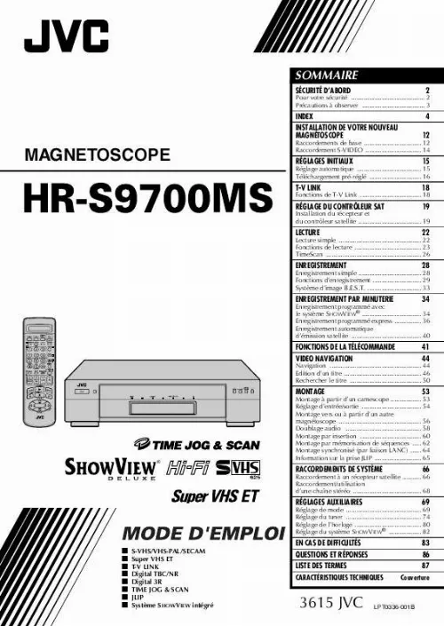 Mode d'emploi JVC HR-S9700MS