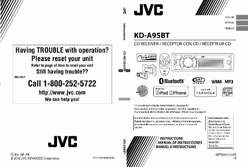 Mode d'emploi JVC KD-A95BT