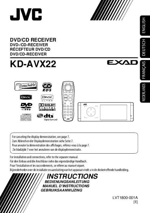 Mode d'emploi JVC KD-AVX22