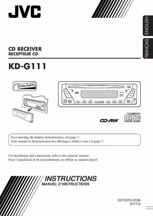 Mode d'emploi JVC KD-G111