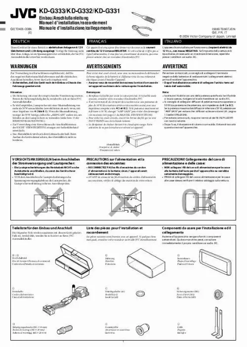 Mode d'emploi JVC KD-G332