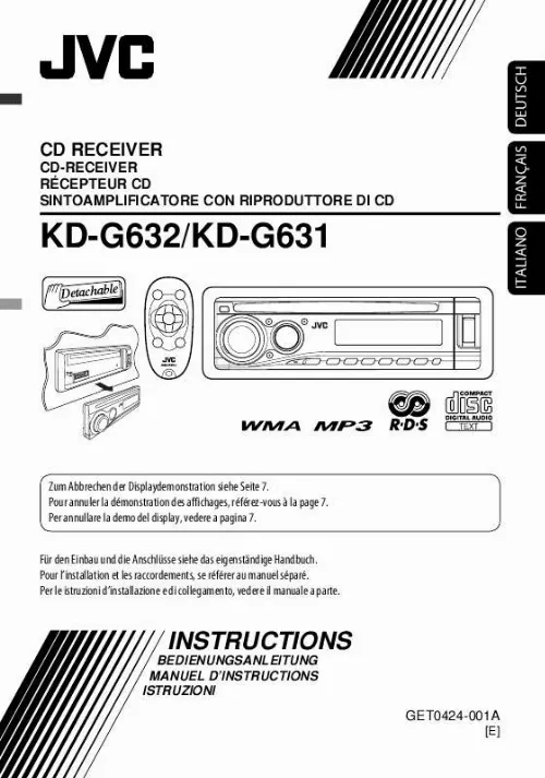 Mode d'emploi JVC KD-G632