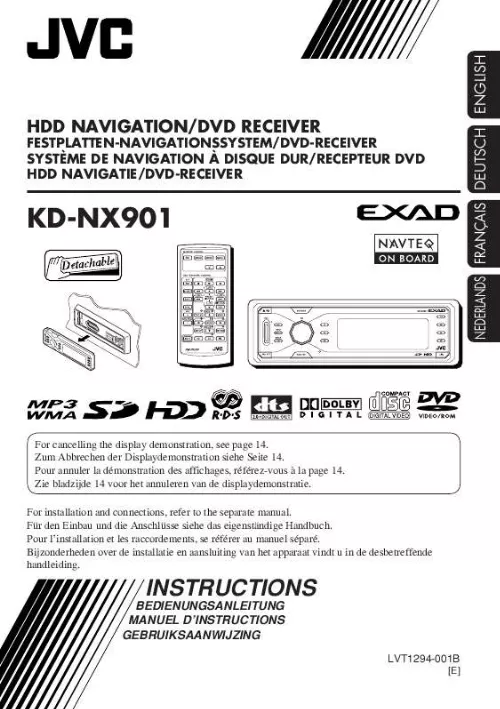 Mode d'emploi JVC KD-NX901