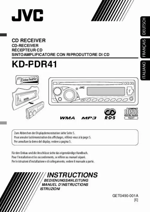 Mode d'emploi JVC KD-PDR41E