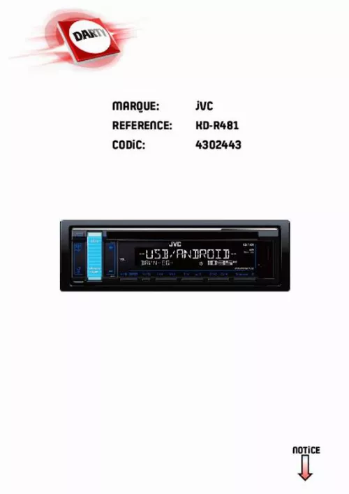 Mode d'emploi JVC KD-R481