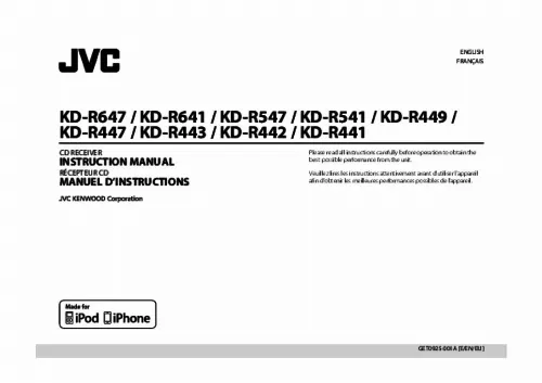 Mode d'emploi JVC KD-R541