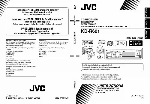 Mode d'emploi JVC KD-R601E