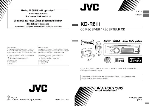 Mode d'emploi JVC KD-R611E