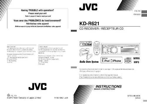 Mode d'emploi JVC KD-R621E