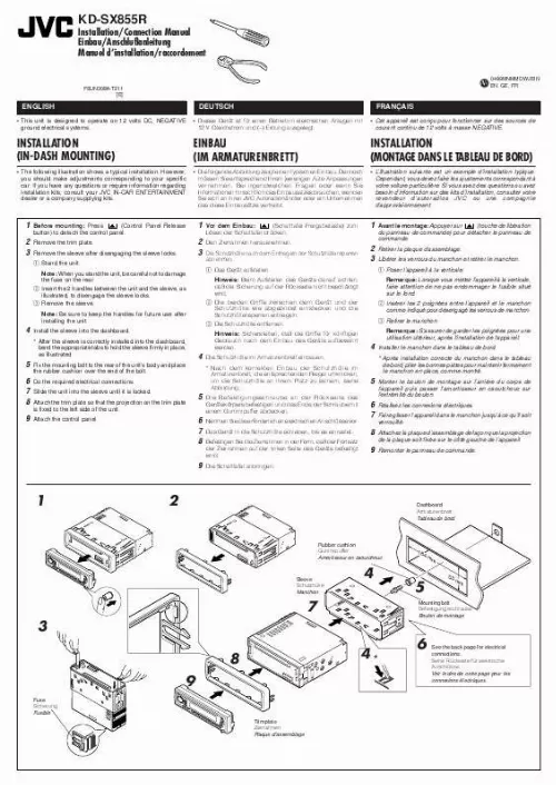 Mode d'emploi JVC KD-SX855R