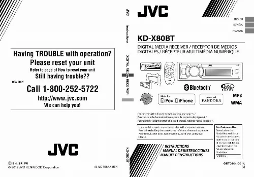 Mode d'emploi JVC KD-X80BT