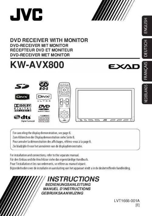 Mode d'emploi JVC KW-AVX800E