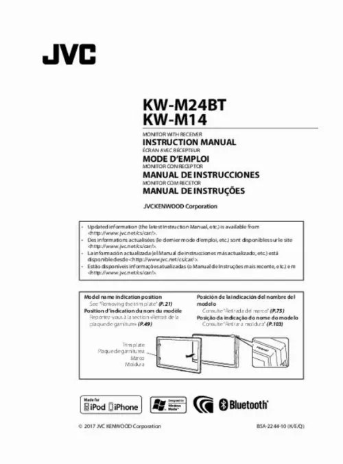 Mode d'emploi JVC KW-M24BT