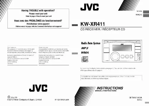 Mode d'emploi JVC KW-XR411E
