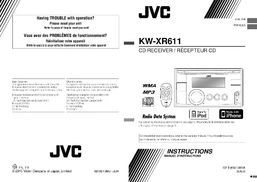 Mode d'emploi JVC KW-XR611
