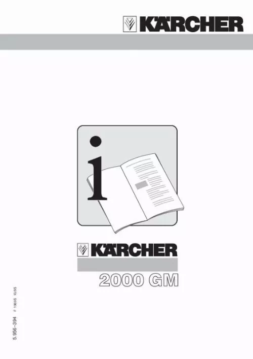 Mode d'emploi KARCHER 2000GM