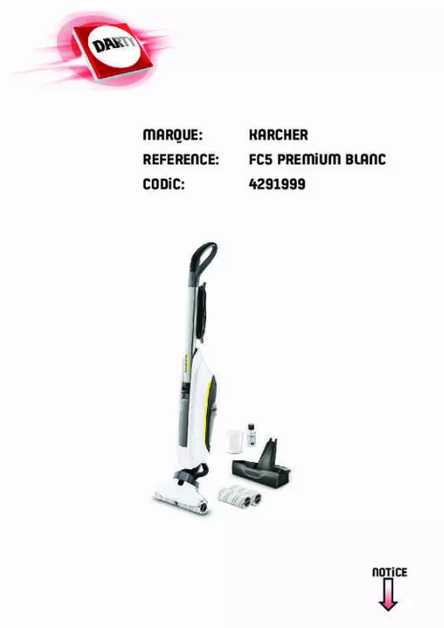 Mode d'emploi KARCHER FC5 I