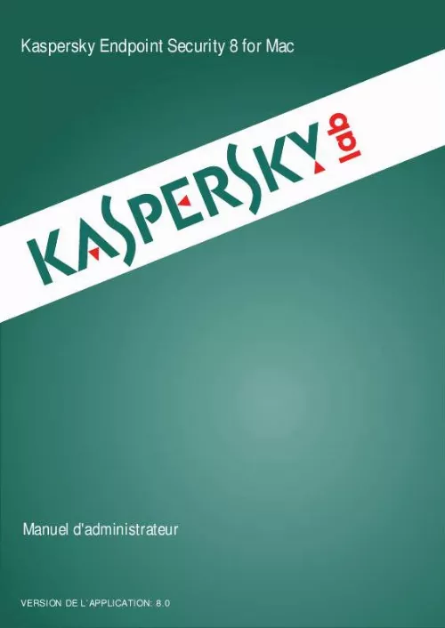 Mode d'emploi KASPERSKY LAB ENDPOINT SECURITY 8.0