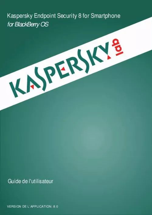 Mode d'emploi KASPERSKY LAB ENDPOINT SECURITY 8