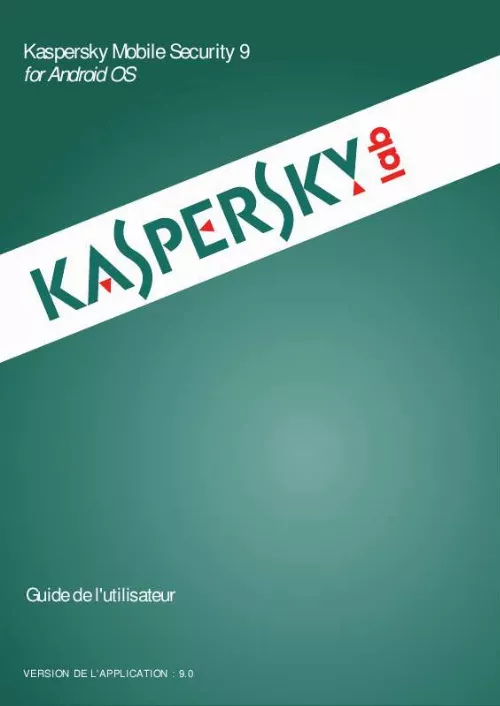 Mode d'emploi KASPERSKY LAB MOBILE SECURITY 9