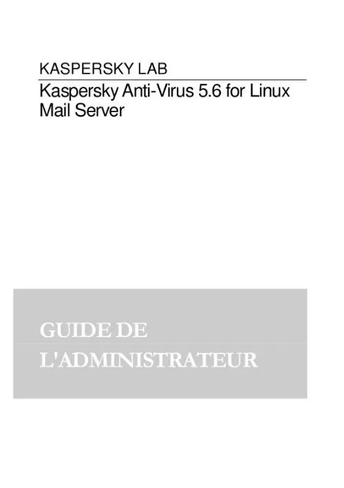 Mode d'emploi KASPERSKY ANTI-VIRUS 5.6