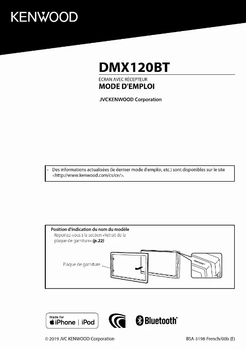 Mode d'emploi KENWOOD AR DMX120BT