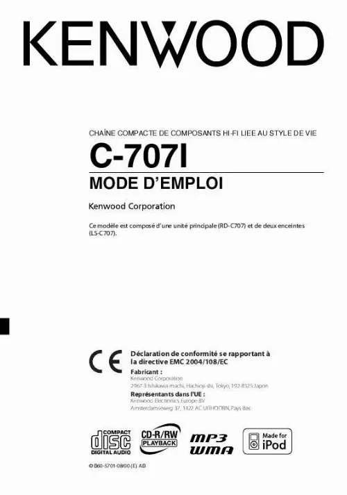 Mode d'emploi KENWOOD C-707I