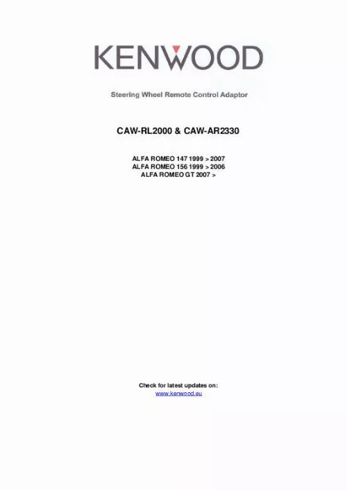 Mode d'emploi KENWOOD CAW-AR2330