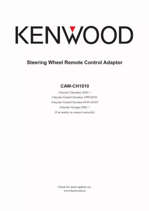 Mode d'emploi KENWOOD CAW-CH1010