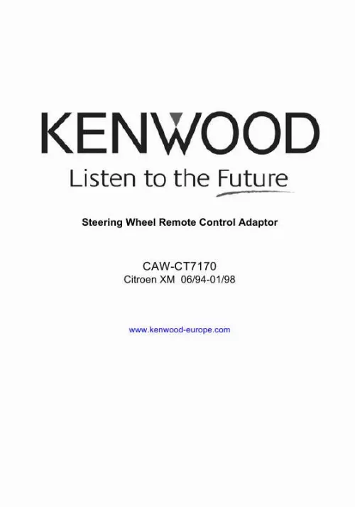 Mode d'emploi KENWOOD CAW-CT7170