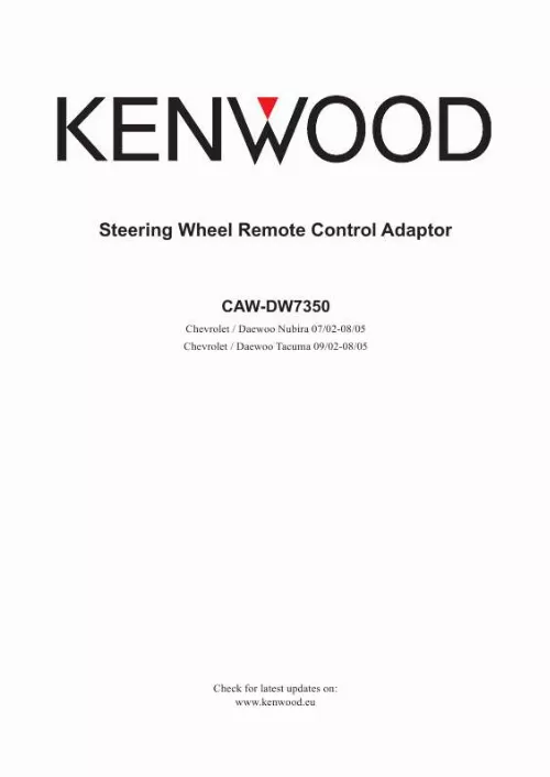 Mode d'emploi KENWOOD CAW-DW7350