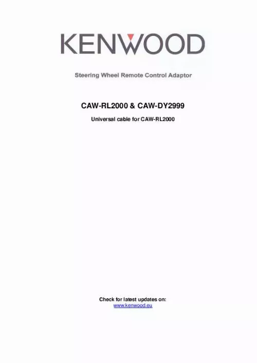 Mode d'emploi KENWOOD CAW-DY2999