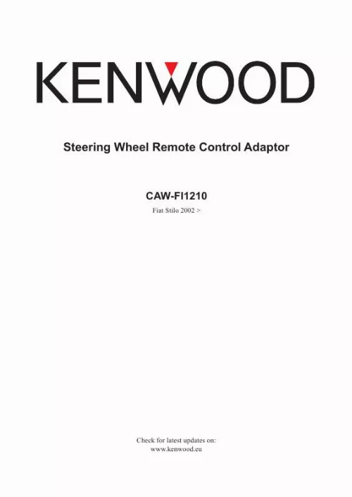 Mode d'emploi KENWOOD CAW-FI1210
