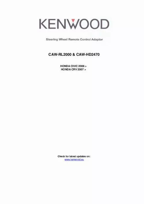 Mode d'emploi KENWOOD CAW-HD2470